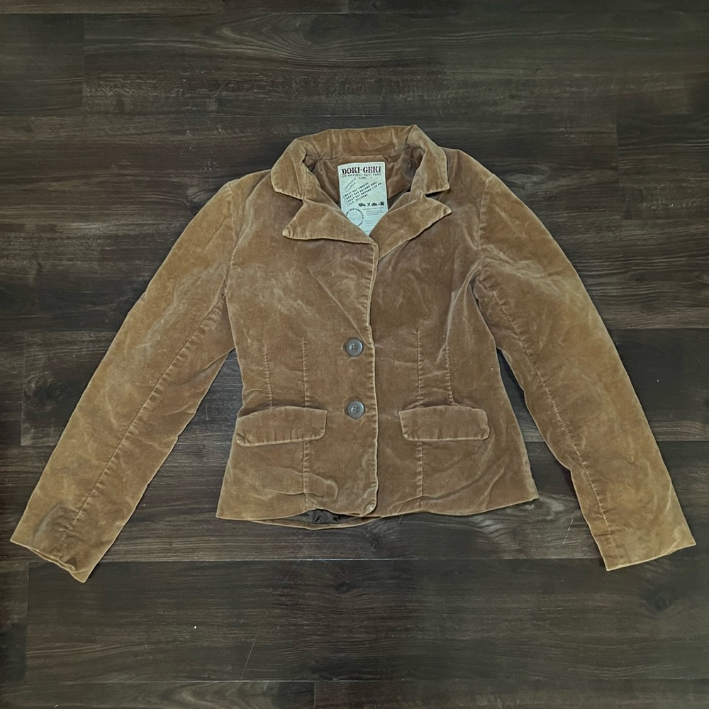 Vintage Doki Geki Velvet Brown Jacket Size Small
